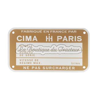 Placa de identificacioón IHC Francés (modelo pequeno)
