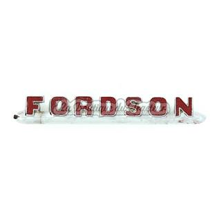 Emblema lateral metalico FORDSON fondo rojo