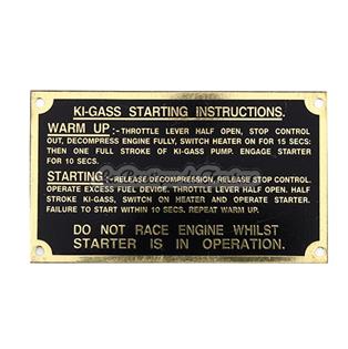 Placa de instrucciones para Kigass dorada