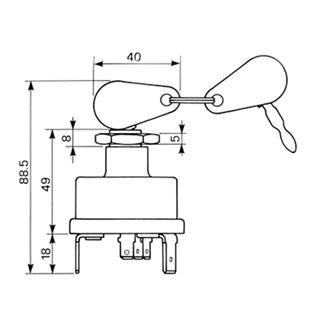 Interruptor de arranque con llave Massey Ferguson, Renault (OEM: 1874120M93)